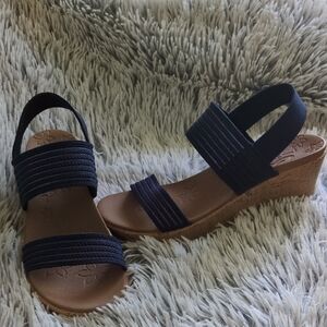 Skechers Blue and Brown Wedge Sandals